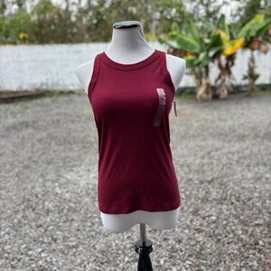 NWT GAP High Neck Ribbed Tank Top • Red Delicious